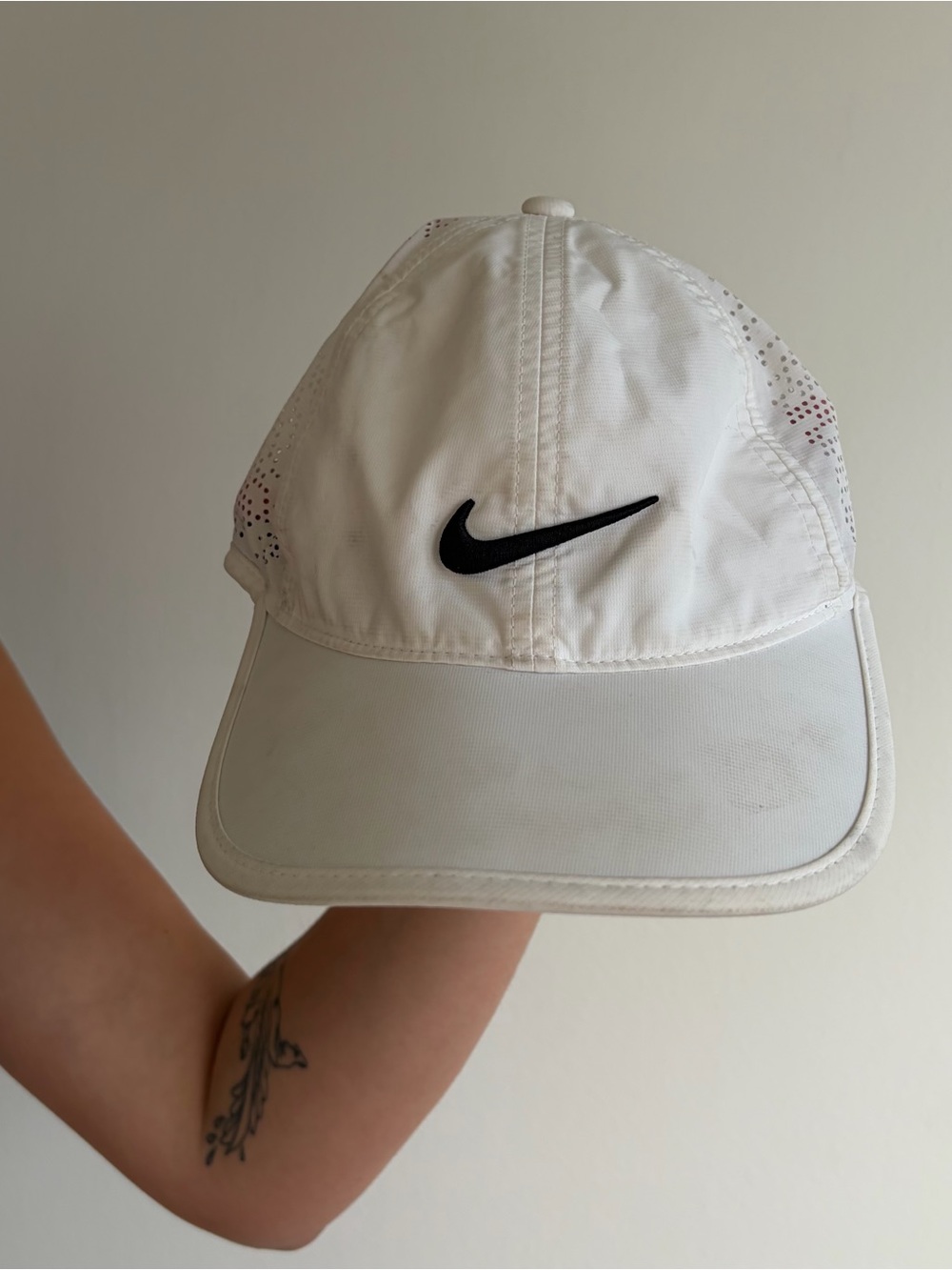 Nike White Cap with Black Swoosh